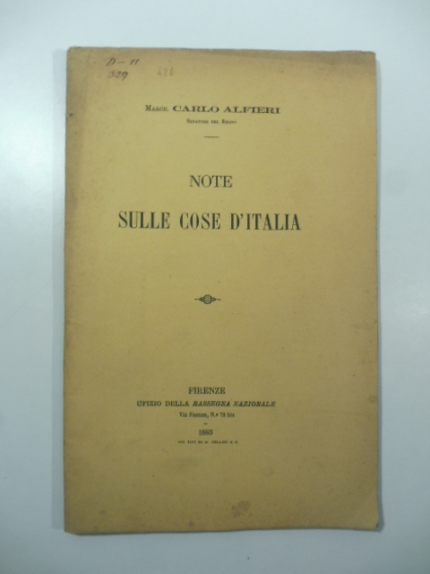 Note sulle cose d'Italia